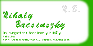 mihaly bacsinszky business card