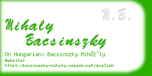 mihaly bacsinszky business card